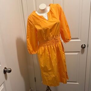 Talbots Vibrant Orange 3/4  Sleeve Dress